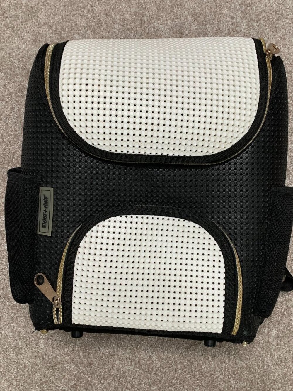 Used Light+Nine School Back Pack-black and white.